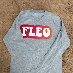 Fleo Gray Long Sleeve with Red and Orange Logo